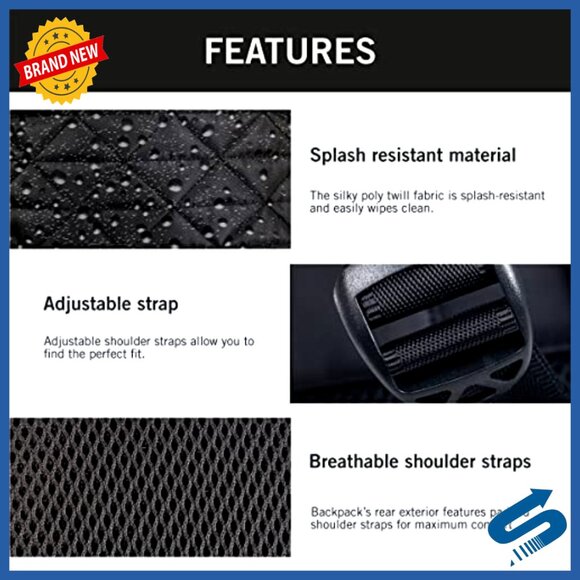 Diamond Quilted Laptop Backpack Chic Functional Work Travel School Essential - Picture 5 of 6